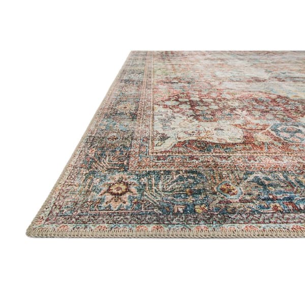 Loren Brick/Multi 2 ft. 6 in. x 7 ft. 6 in. Distressed Bohemian Printed Runner Rug