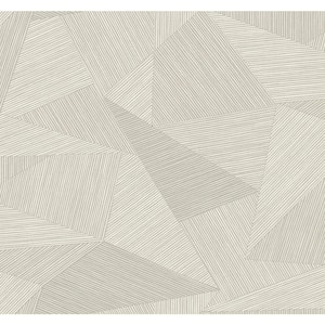 Geometric Triangles Beige Paper Non-Pasted Strippable Wallpaper Roll (Cover 60.75 sq. ft.)