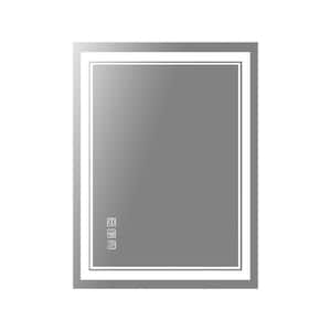 COPY 0 28 in. W x 36 in. H Rectangular Frameless LED Light Anti-Fog Wall Mounted Bathroom Vanity Mirror Silves
