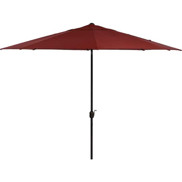 Hanover Montclair 11 ft. Market Patio Umbrella in Chili Red