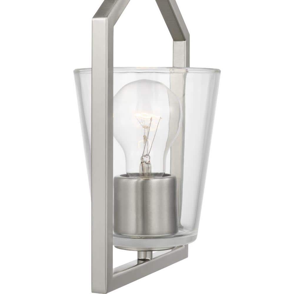 Vertex Brushed Nickel Clear Glass Semi-Flush Mount Light