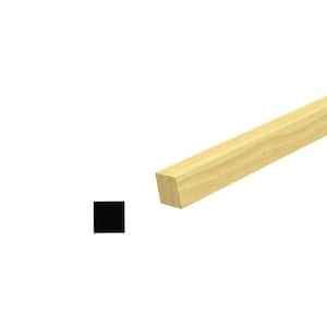 1 in. D x 1 in. W x 96 in. L Pine Wood Square Moulding Pack (4-Pack)