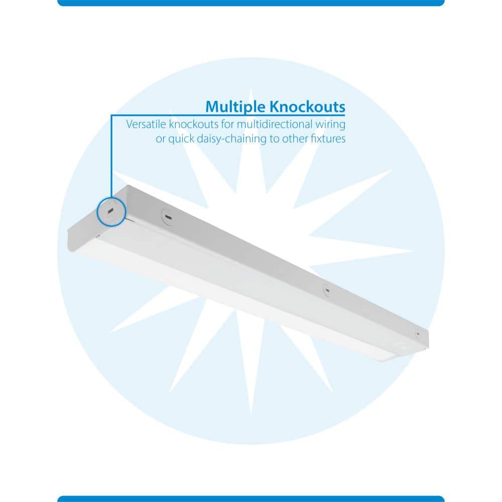 21-inch Matte White Metal LED Under Cabinet Light Bar
