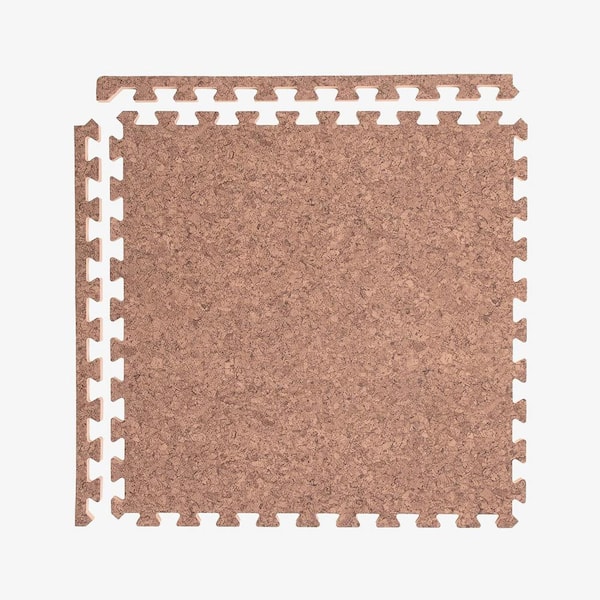 Cork 2 ft. x 2 ft. x 5/8 in. T Soft Wood Print Foam Flooring Tiles (12 Tiles/48 sq. ft.)