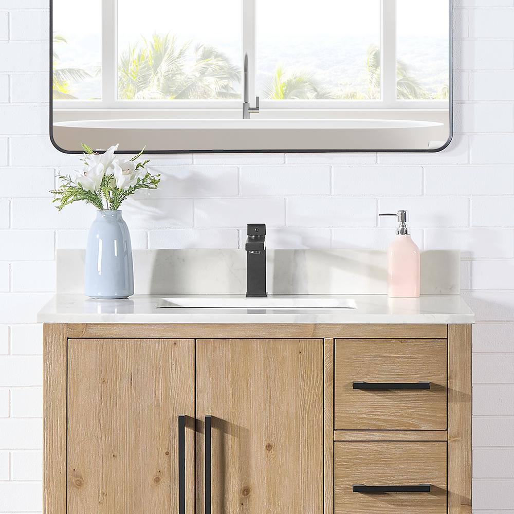 Arbios 36" Calacatta White Quartz Vanity Top with Sink