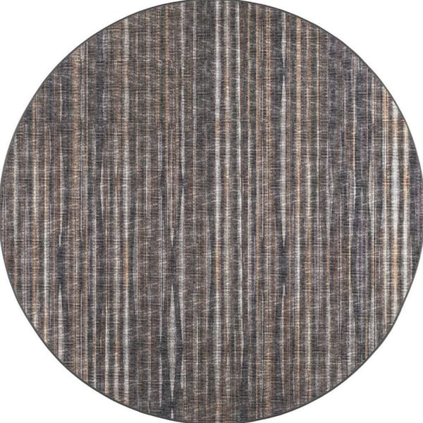 8' Round Brown Ombre Runner Rug