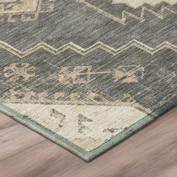 Chantille Machine Washable Indoor/Outdoor Abstract ACN3011 Graphite 5 ft. x 7 ft. 6 in. Area Rug