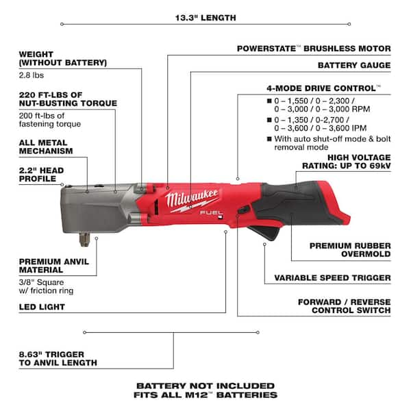 Milwaukee right 2024 angle ratchet