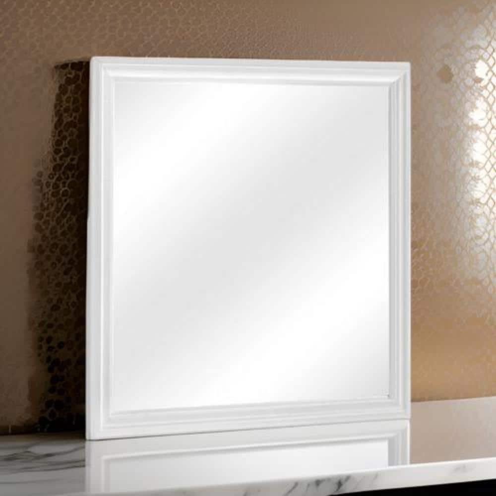 Silver Rectangular Full Length Wood Vanity Mirror