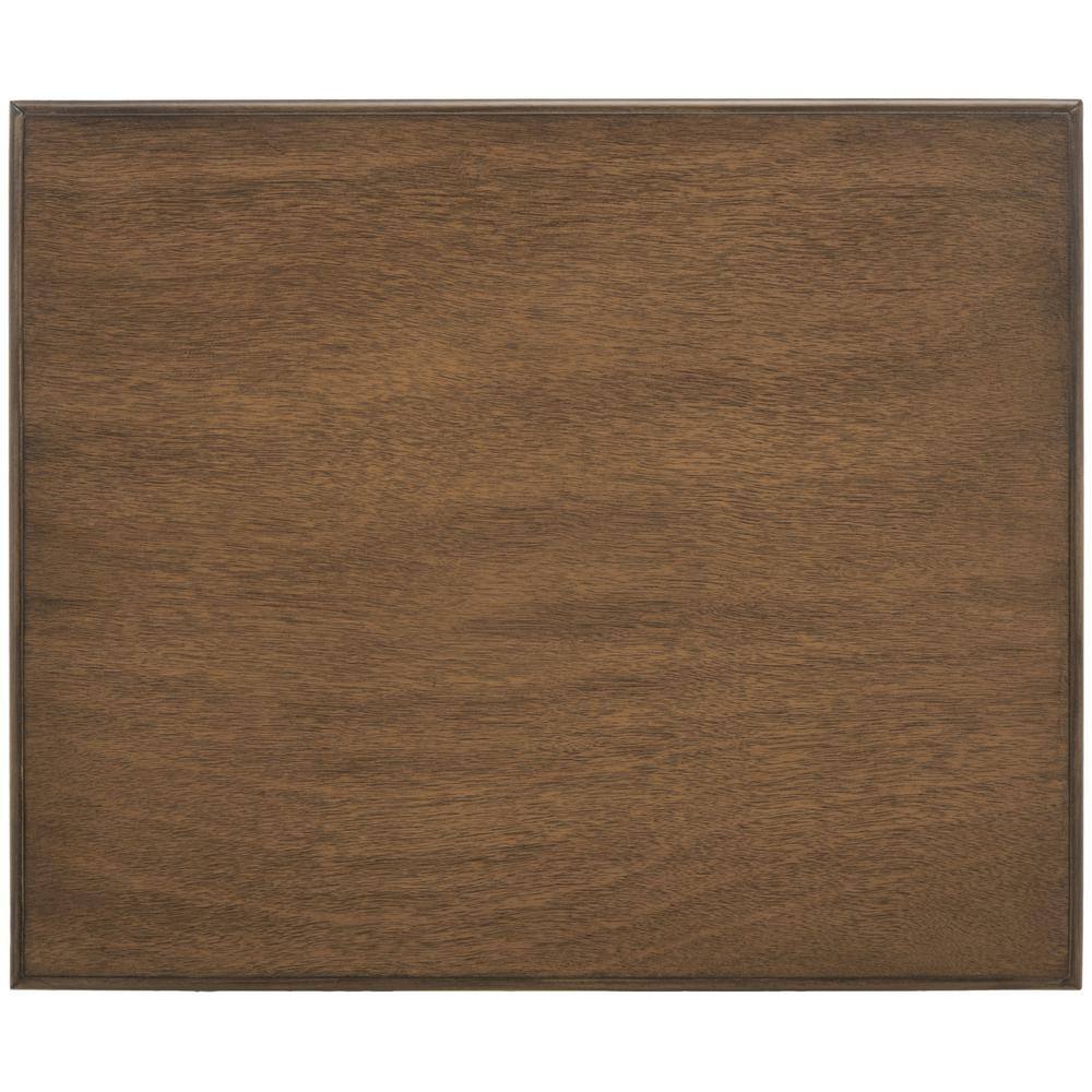 Whitney Farmhouse Brown Wood and Metal Accent Table with Storage