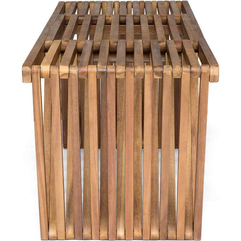 Esme Teak Finish Outdoor Acacia Wood Bench