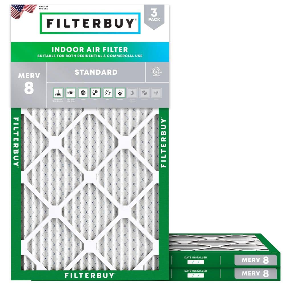 11.25 in. x 23.25 in. x 1 in. MERV 8 (FPR 5) Dust Defense Pleated HVAC AC Furnace Air Filters Replacement (3-Pack) price history on PriceWatchPro