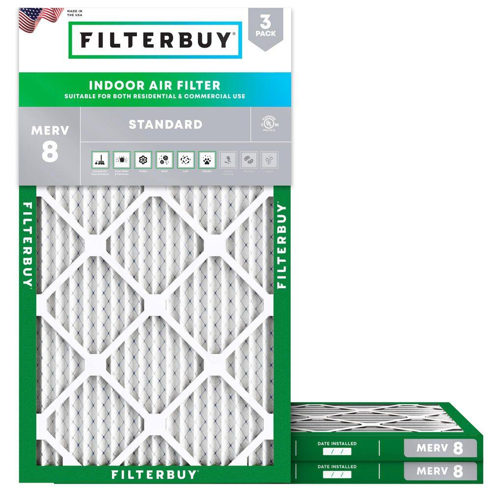 18 in. x 30 in. x 1 in. MERV 8 (FPR 5) Dust Defense Pleated HVAC AC Furnace Air Filters Replacement (3-Pack) price history on PriceWatchPro