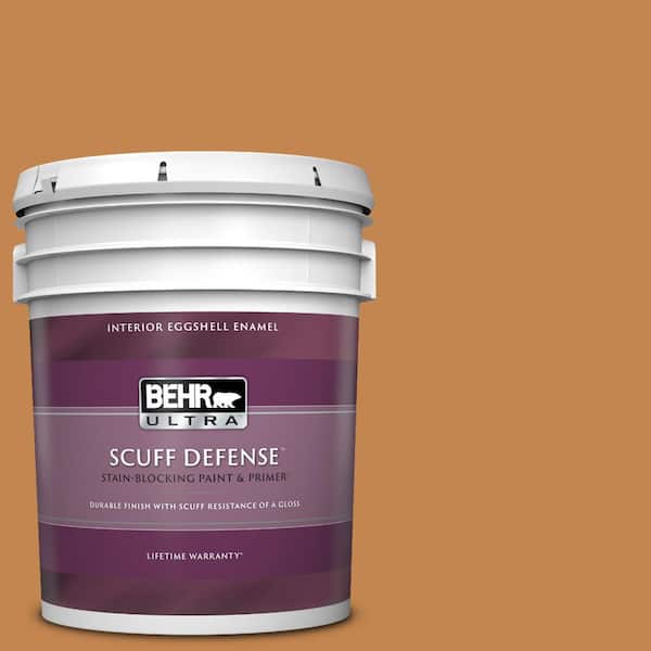 BEHR ULTRA 5 gal. #PPU4-03 Butter Rum Extra Durable Eggshell Enamel Interior Paint & Primer