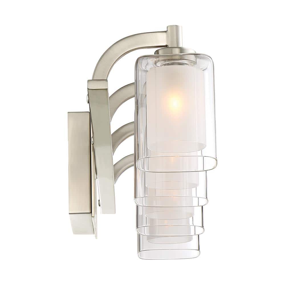 Kolt 29" Brushed Nickel Vanity Light with Frosted Glass Shades