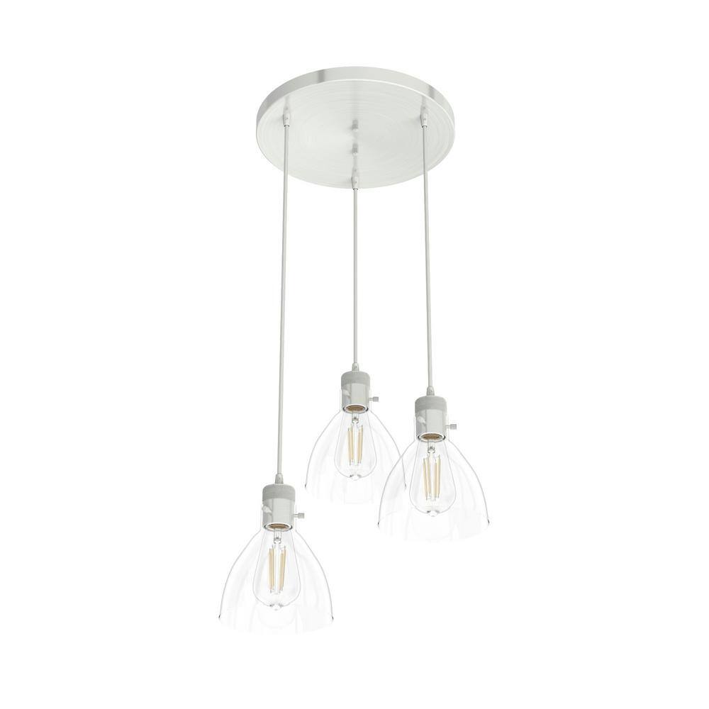 Van Nuys Vintage 3-Light Brushed Nickel Drum Pendant
