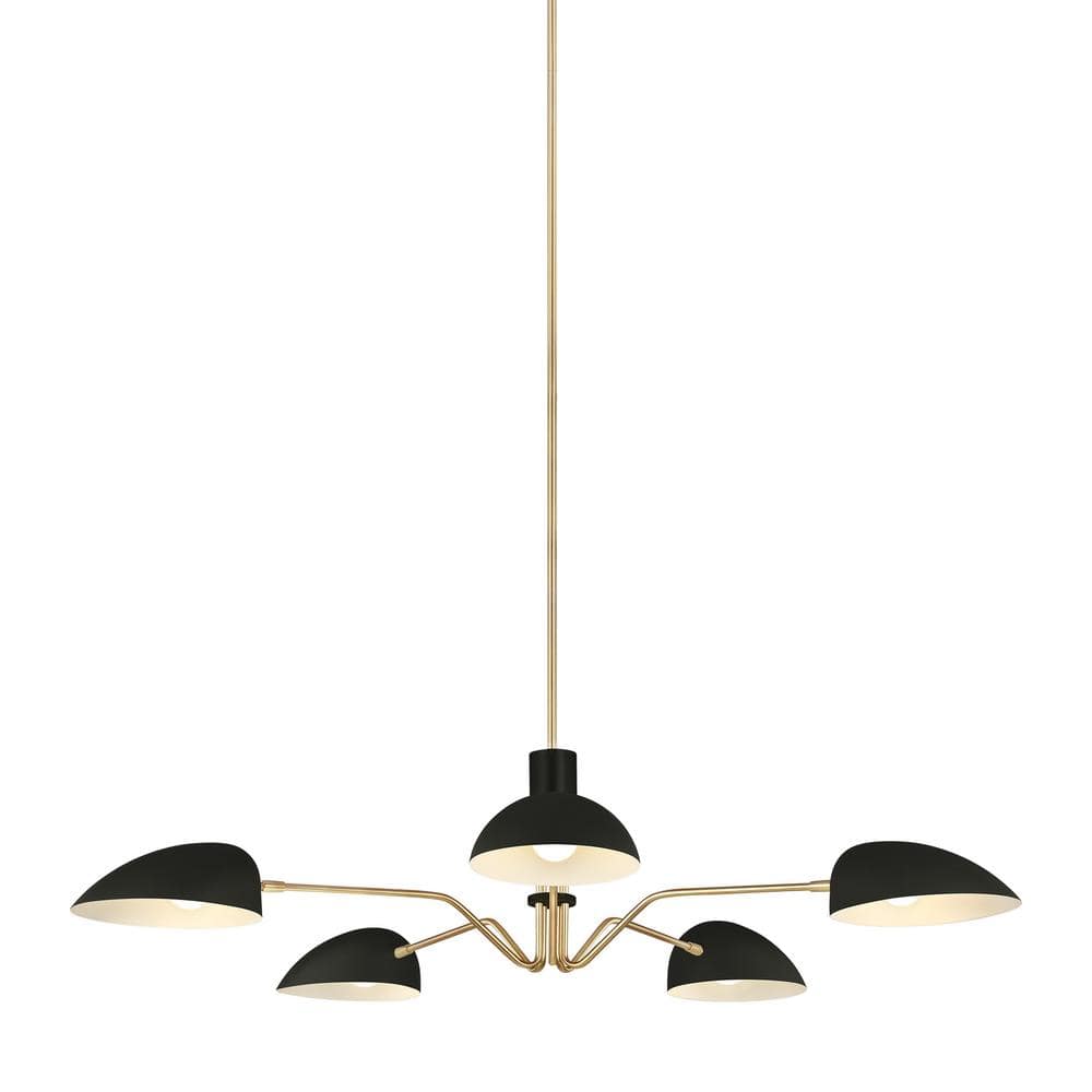 Midnight Black Steel 5-Light Sputnik Chandelier