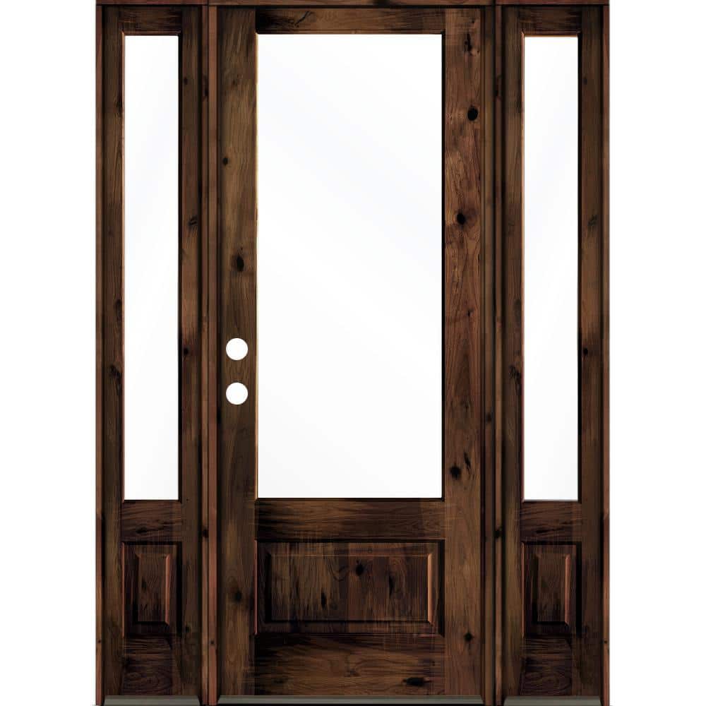Krosswood Doors 64 in. x 96 in. Knotty Alder Right-Hand/Inswing 3/4 ...