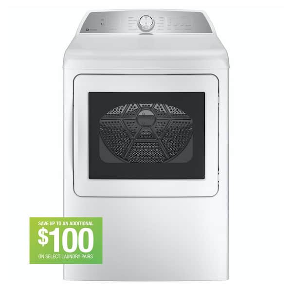 GE Profile 7.4 cu. ft. Smart Electric Dryer in White with Sanitize Cycle and Sensor Dry, ENERGY STAR