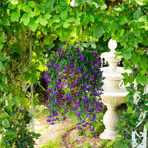 Nearly Natural 30 in. UV Resistant Artificial Morning Glory