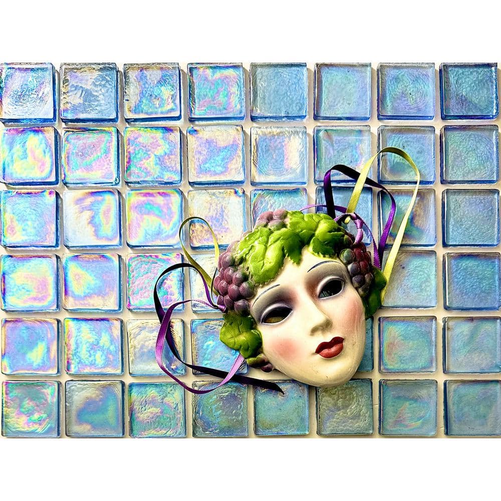 Iridescent Blue 2x2 Recycled Glass Mosaic Tile