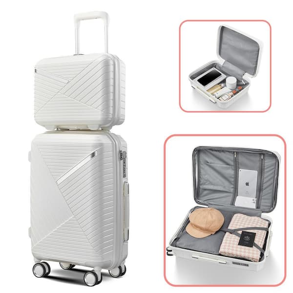 OLUMAT 4-Piece White-1 Security and Convenience Luggage Set FO-LS