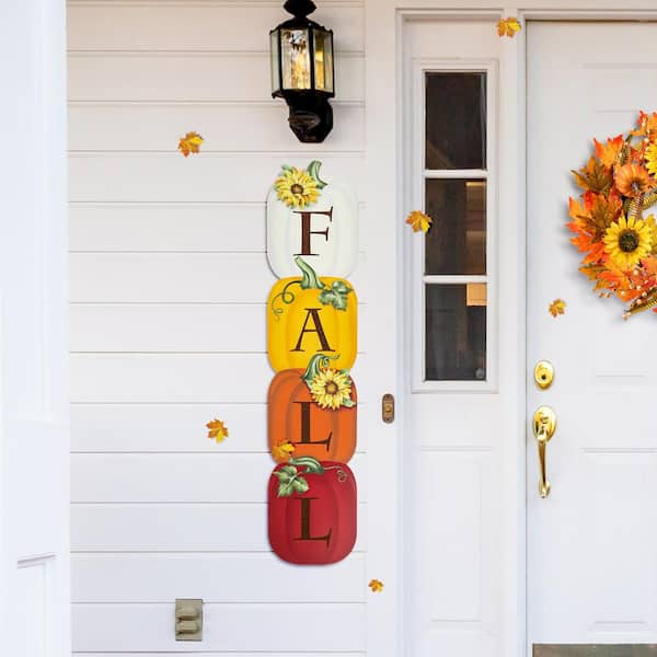 Glitzhome 42 in. H Fall Wood Stacked Pumpkin Porch Decor