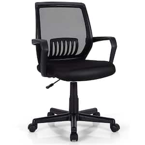 Black Mid-Back Mesh Chair Height Adjustable Executive Chair with Lumbar Support