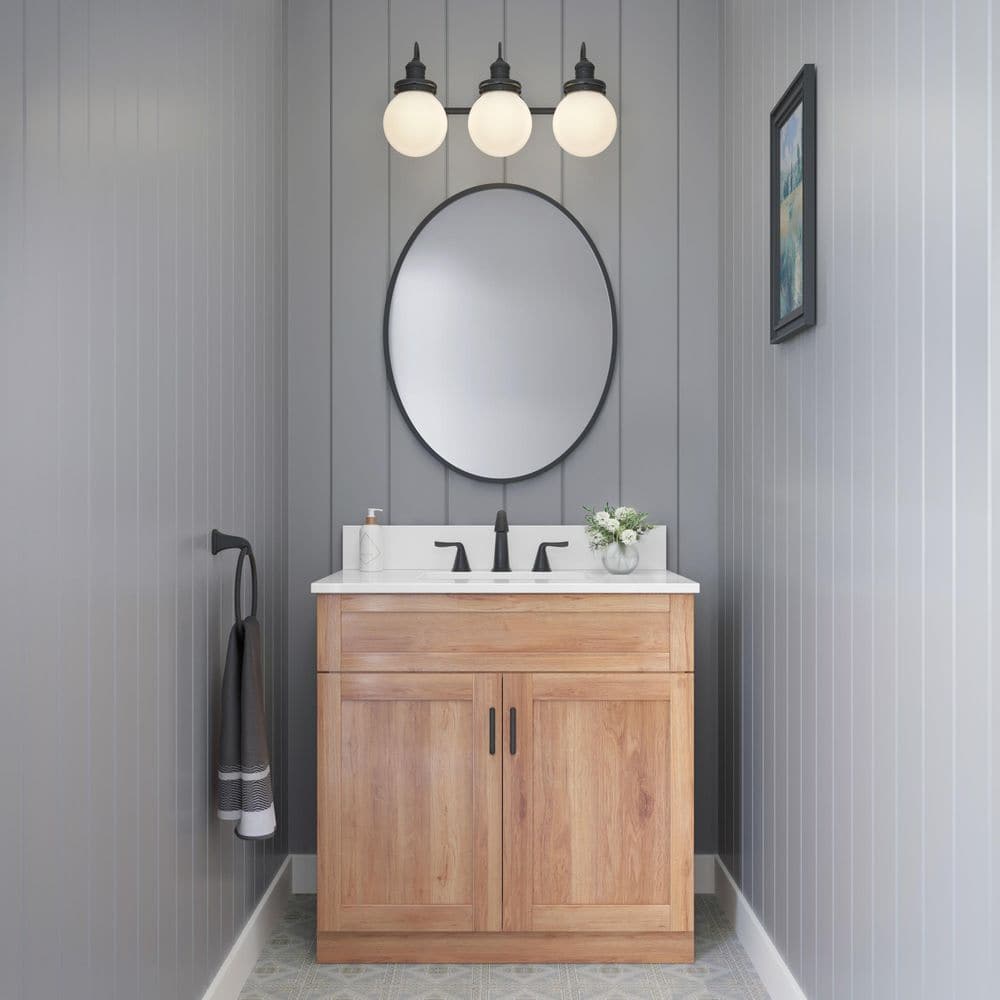 Ella Matte Black 3-Light Industrial Vanity Fixture