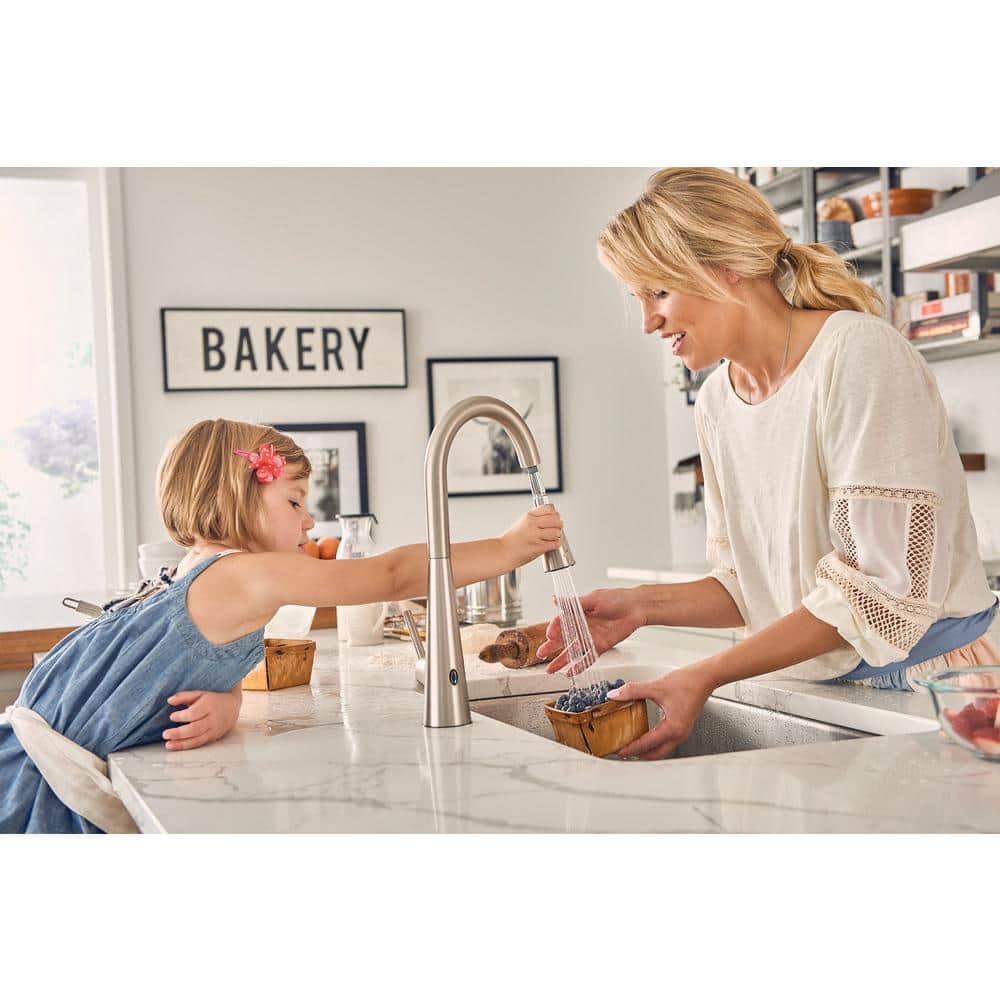 Sleek Stainless Steel High-Arc Pulldown Kitchen Faucet with MotionSense