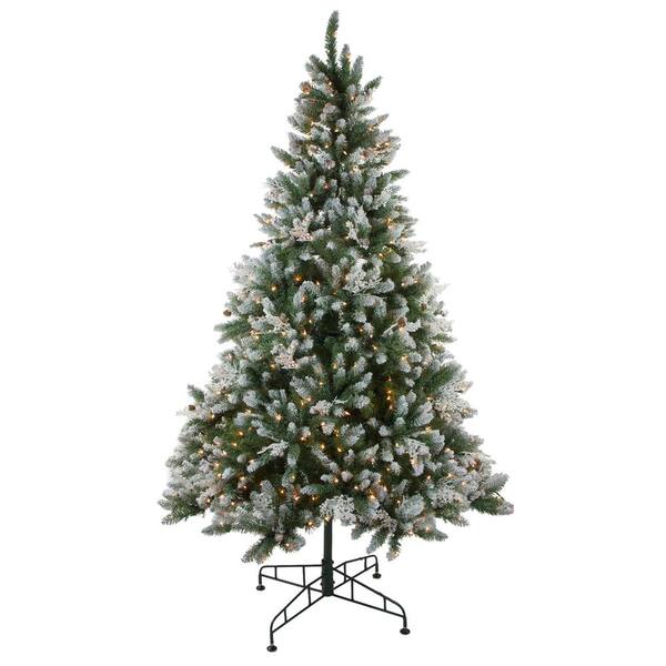 Northlight 78 in. Pre-Lit Frosted Sierra Fir Artificial Christmas Tree with Clear Lights