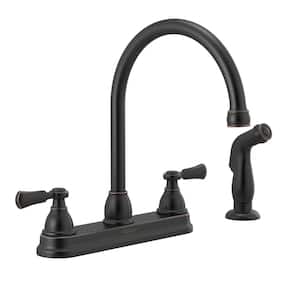 Peerless WAS22X Two Knob Handle Kitchen Faucet Chrome with Side Black Spray