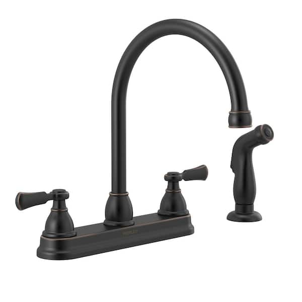 Peerless Elmhurst Two Handle Standard Kitchen Faucet with Side Spray in Oil Rubbed Bronze