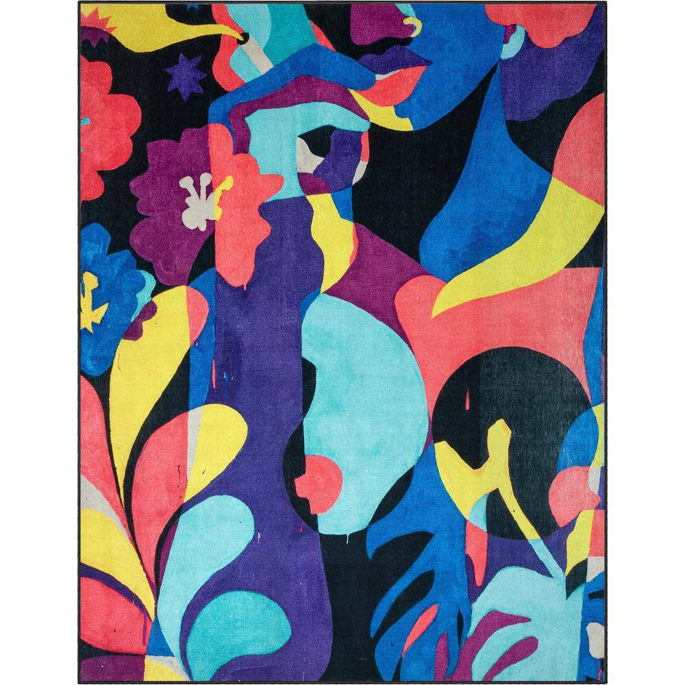 Misha The Sunday Jungle A Room With a View Modern Abstract Multi 6 ft. 7 in. x 9 ft. 3 in. Area Rug price history on PriceWatchPro