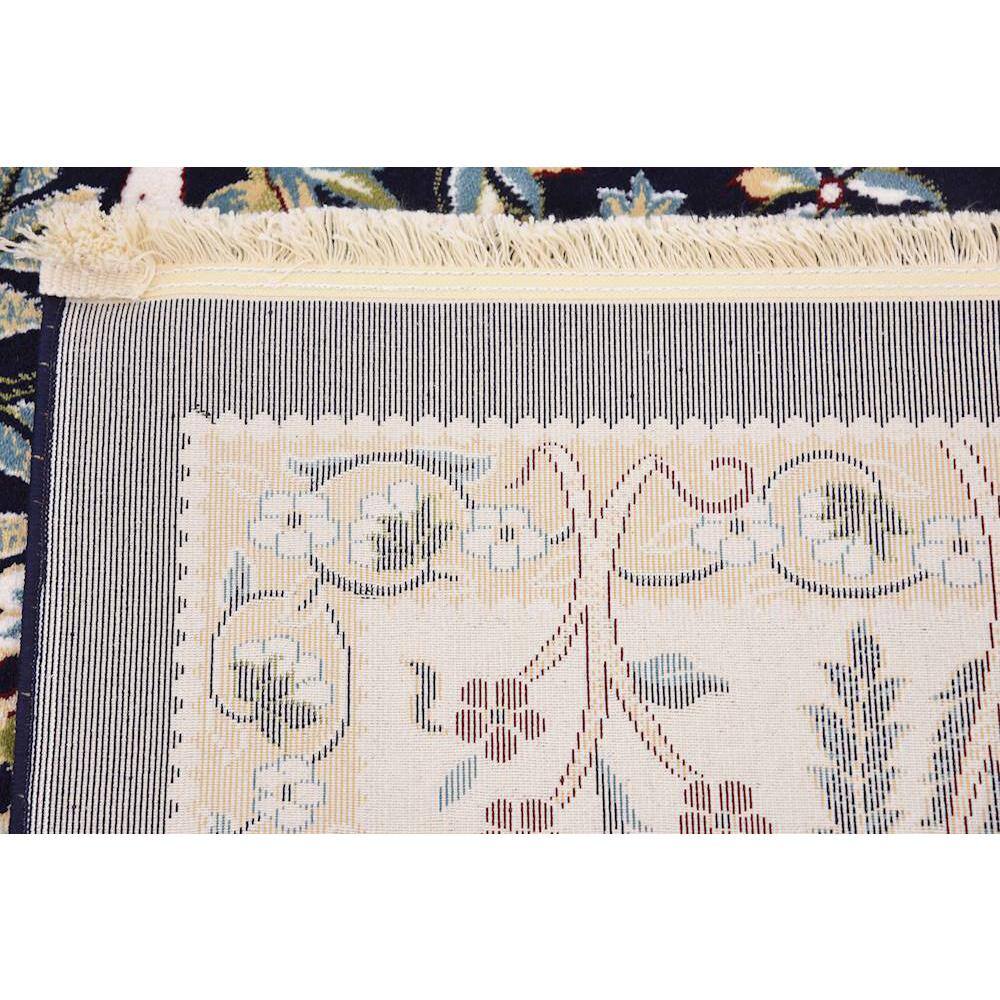 Navy Blue Floral Synthetic 8' x 10' Rectangular Area Rug