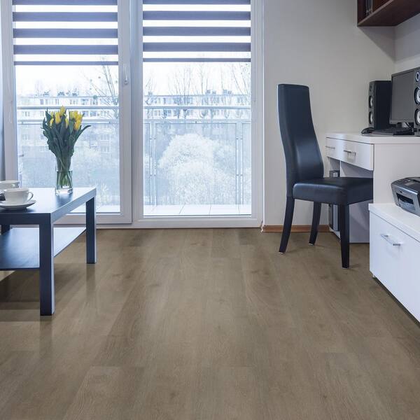 A&A Surfaces Corden Forrest Brown 20 Mil x 7 in. x 48 in. Waterproof Click Lock Luxury Vinyl Plank Flooring (23.77 Sq. ft./case), Medium