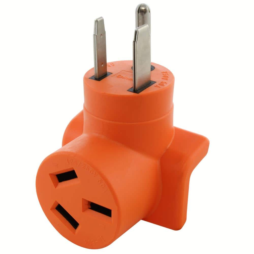 AC WORKS 6-50P Welder Plug to 10-50R 3-Prong 50 Amp 125/250-Volt Older Dryer/Range Adapter