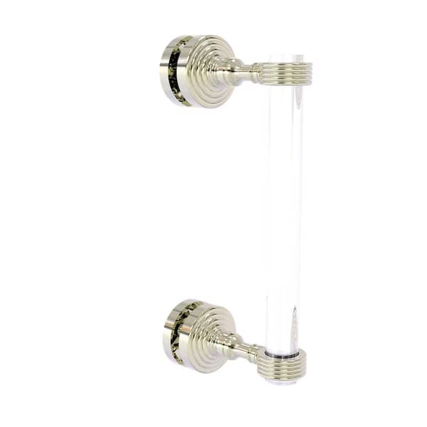Allied Brass Pacific Grove Collection 8 Inch Single Side Shower Door Pull with Groovy Accents in Polished Nickel