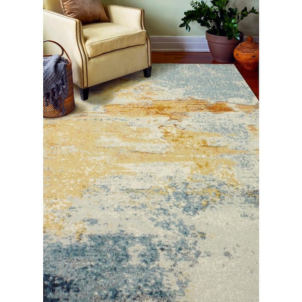 Everek Multi 10 ft. x 14 ft. (9'6" x 13'6") Abstract Contemporary Area Rug