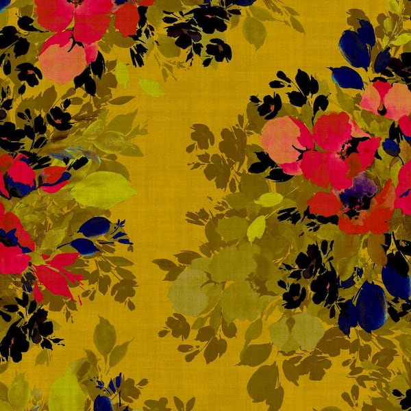 Nicole Miller Botanic Ochre Peel and Stick Wallpaper
