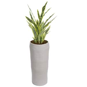 Artificial Faux Real Touch 4.75 ft. Tall Agave with Fiberstone Planter