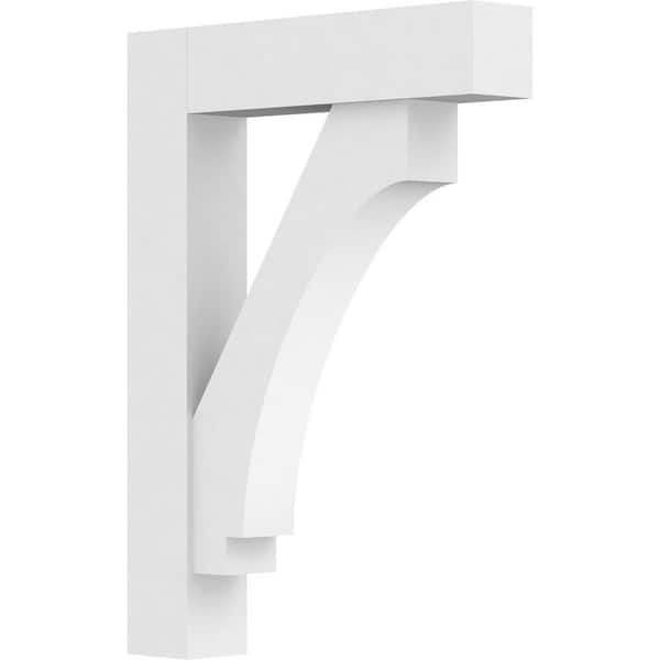 Ekena Millwork Standard Imperial 3 in. W x 22 in. H x 16 in. D Signature Urethane Polyurethane Bracket With Block Ends