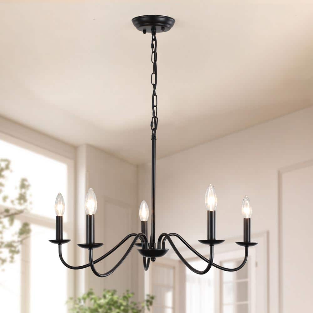 5-Light Black Modern Candlestick Hanging Linear Chandelier Lighting for Kitchen Island price history on PriceWatchPro