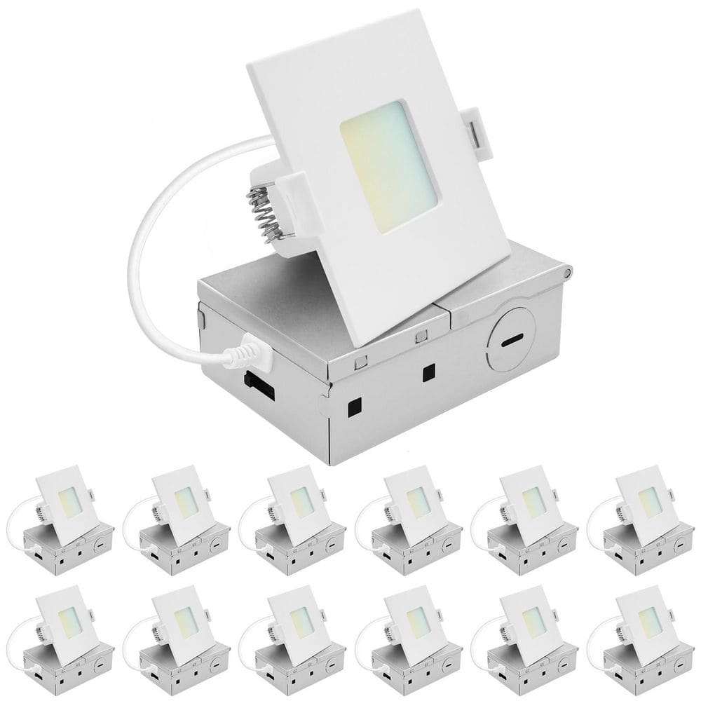 3 In. Integrated LED Square Recessed Light, Mini Panel Light, 5CCT, 660LM, 8W, 100°, Dimmable, ETL Listed 12 Pack price history on PriceWatchPro