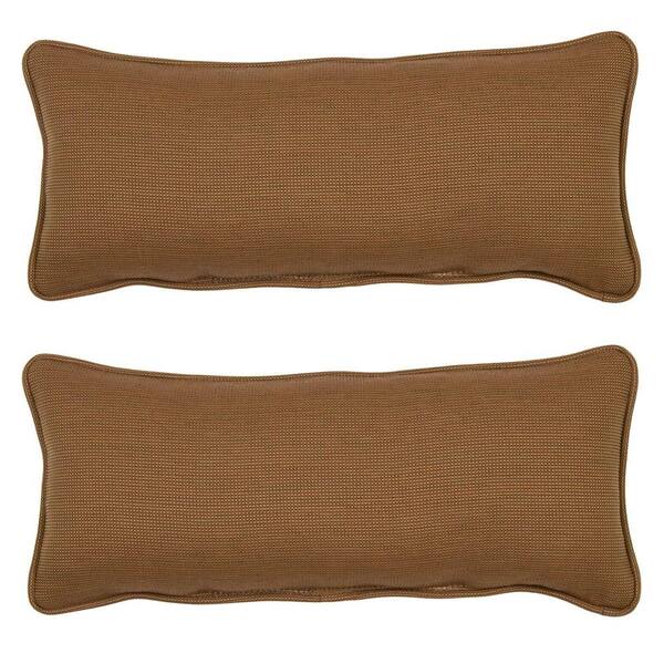 Hampton Bay Cashew Outdoor Lumbar Pillow (2-Pack)