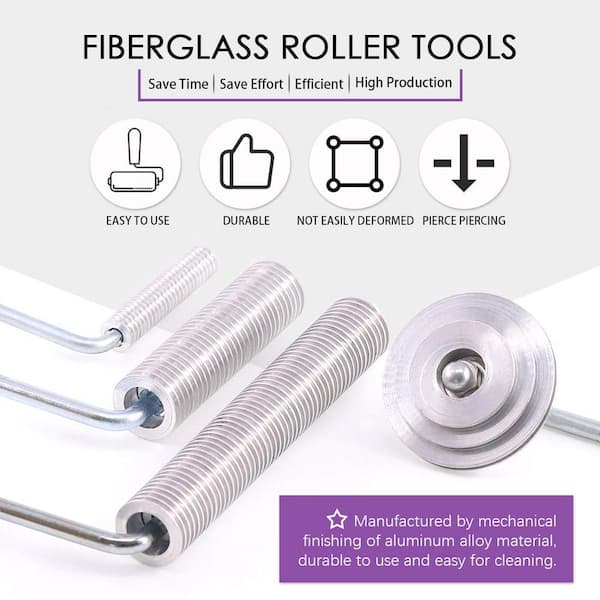 Fiberglass Roller Tools Kit Set of 5, Bubble Paddle Tool Fiberglass Resin  Repair