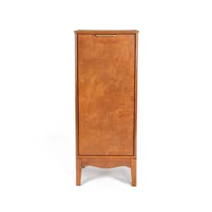 14.5 in. W x 12.63 in. D x 35.75 in. H Antique brown MDF Freestanding Linen Cabinet with Adjustable Shelves