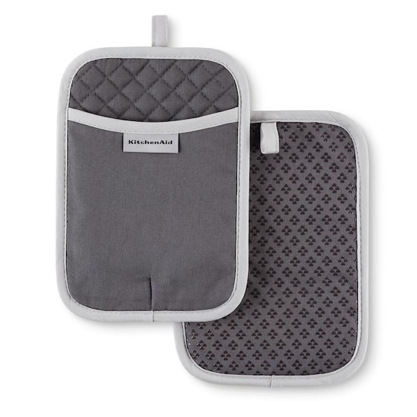 KitchenAid Asteroid Silicone Grip Charcoal Gray Pot Holder Set (2-Pack) -  Yahoo Shopping