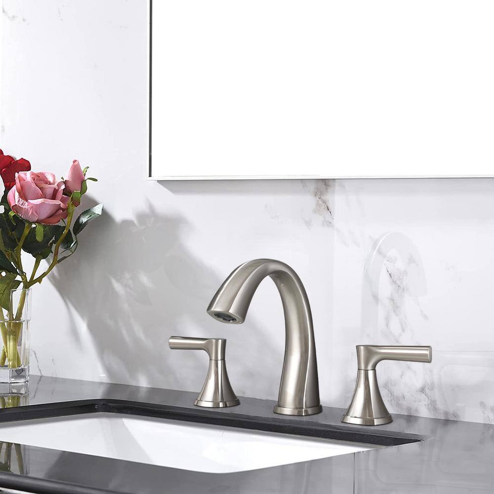 8 in. Widespread faucet 2-Handle 3-Hole Bathroom Sink Faucets Vanity Bath F