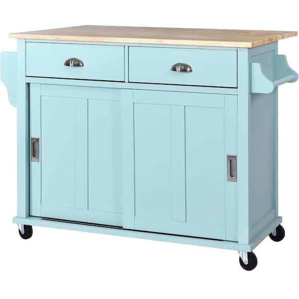 Unbranded Rolling Outdoor Grill Cart with Drop-Leaf Countertop and Adjustable Storage